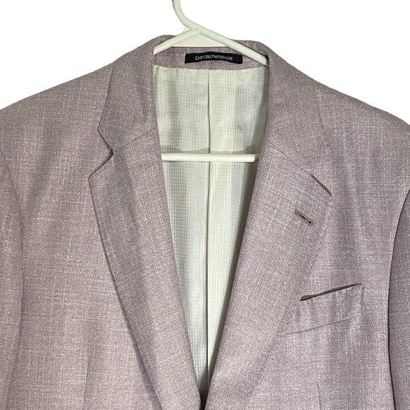 EMPORIO ARMANI G Line Light Pink Lavender Blazer EU 50 Viscose Old Money Wedding - Picture 3 of 16